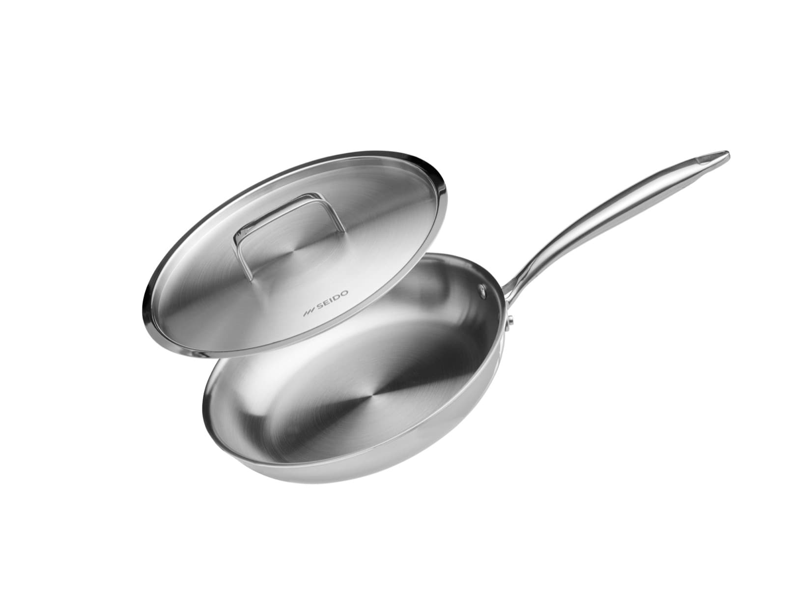 SEIDO 24cm frying pan with glass lid — versatile stovetop to oven